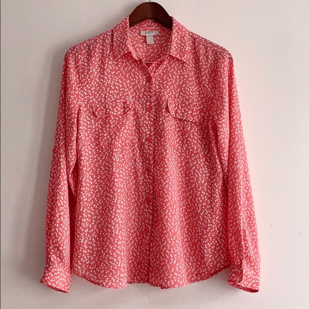 Loft- pink floral top
